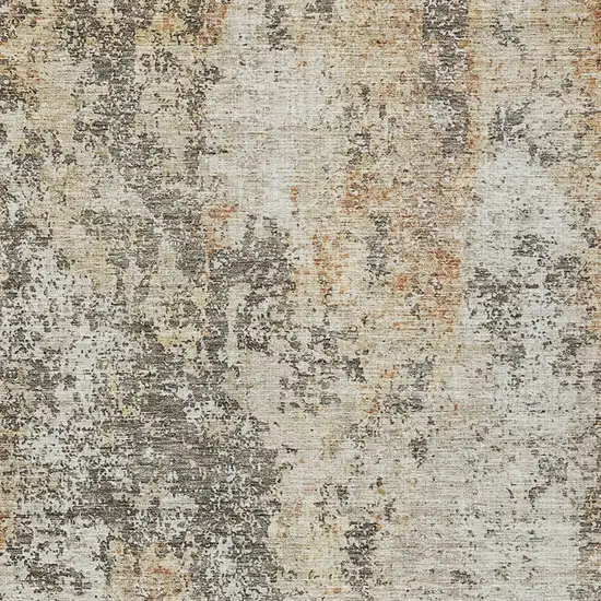 Terra Cotta Beige And Dark Gray Abstract Washable Indoor Outdoor Area Rug Photo 6