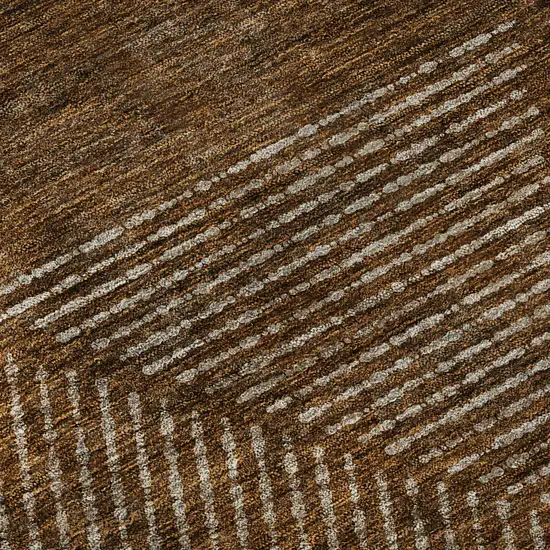 Terra Cotta Beige And Gray Geometric Washable Area Rug With UV Protection Photo 7