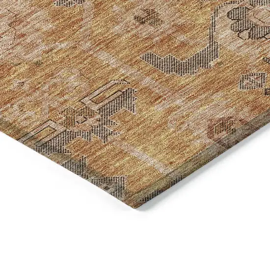 Terra Cotta Beige And Gray Oriental Washable Indoor Outdoor Area Rug Photo 3