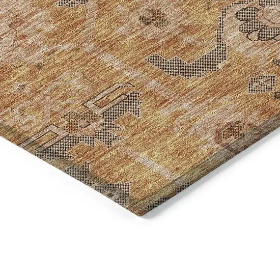 Terra Cotta Beige And Gray Oriental Washable Indoor Outdoor Area Rug Photo 3