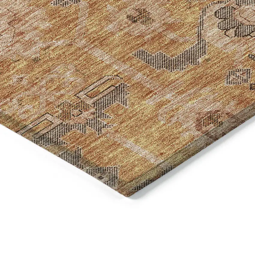 Terra Cotta Beige And Gray Oriental Washable Indoor Outdoor Area Rug Photo 3
