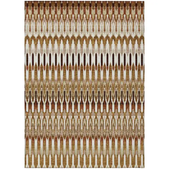 Terra Cotta Beige And Red Southwestern Washable Indoor Outdoor Area Rug Photo 2