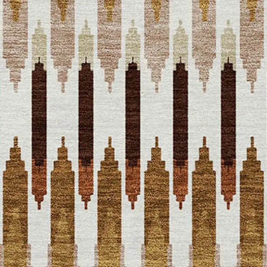Terra Cotta Beige And Red Southwestern Washable Indoor Outdoor Area Rug Photo 7