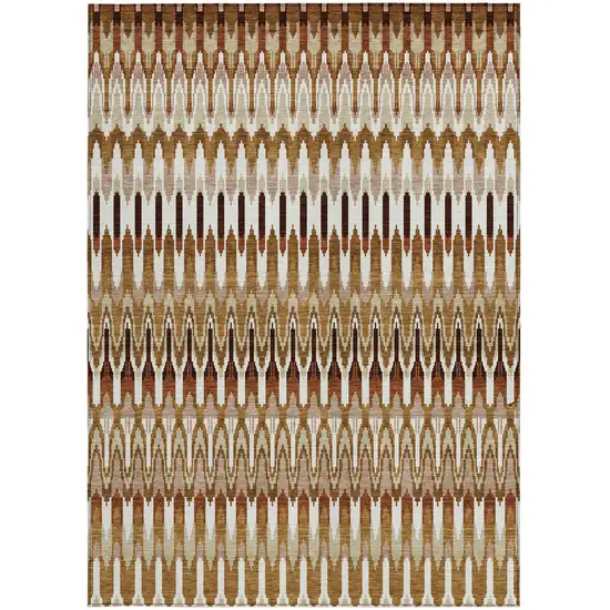 Terra Cotta Beige And Red Southwestern Washable Indoor Outdoor Area Rug Photo 8