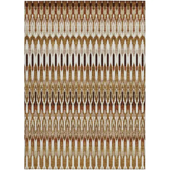 Terra Cotta Beige And Red Southwestern Washable Indoor Outdoor Area Rug Photo 8