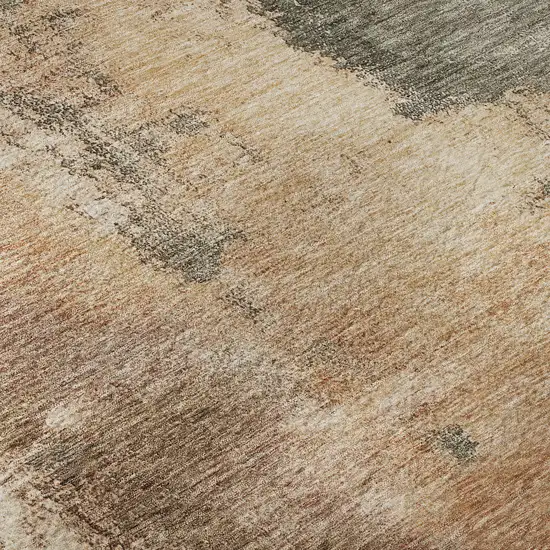 Terra Cotta Beige And Sage Abstract Washable Area Rug With UV Protection Photo 7