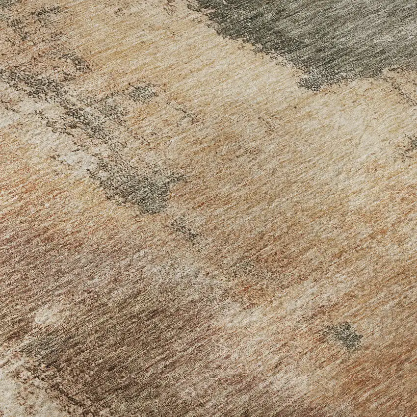 Terra Cotta Beige And Sage Abstract Washable Area Rug With UV Protection Photo 7