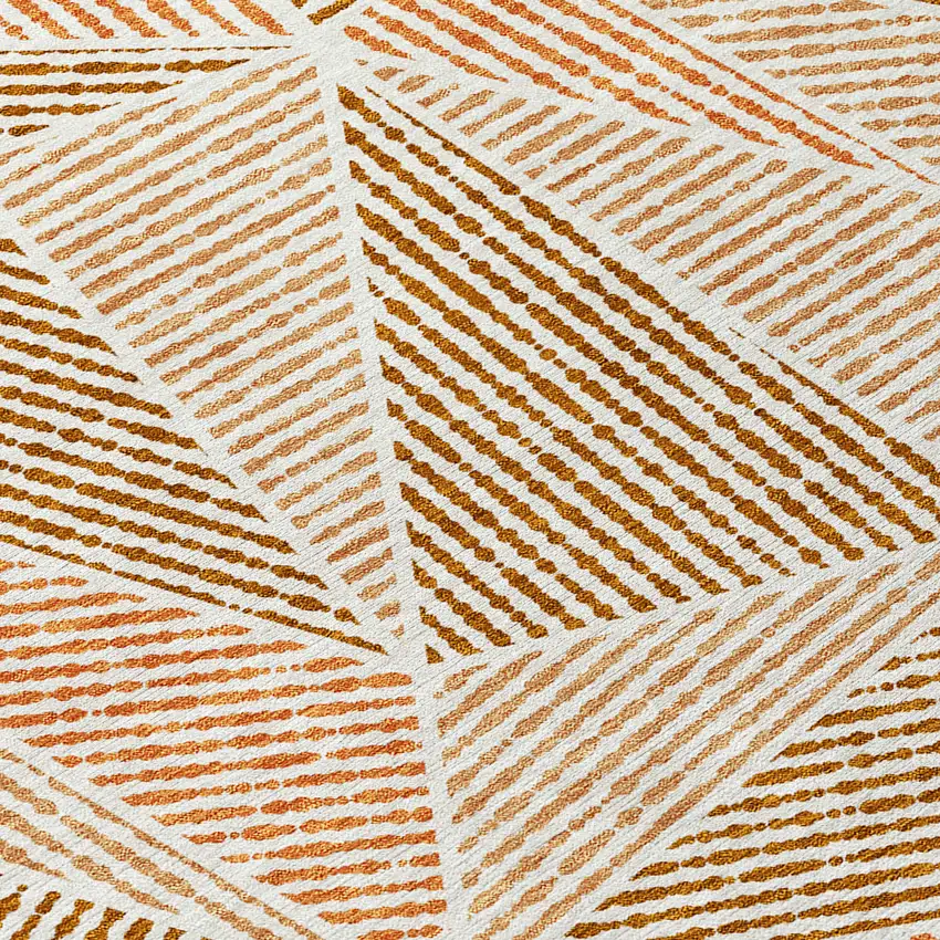 Terra Cotta Beige And Salmon Geometric Washable Indoor Outdoor Area Rug Photo 6