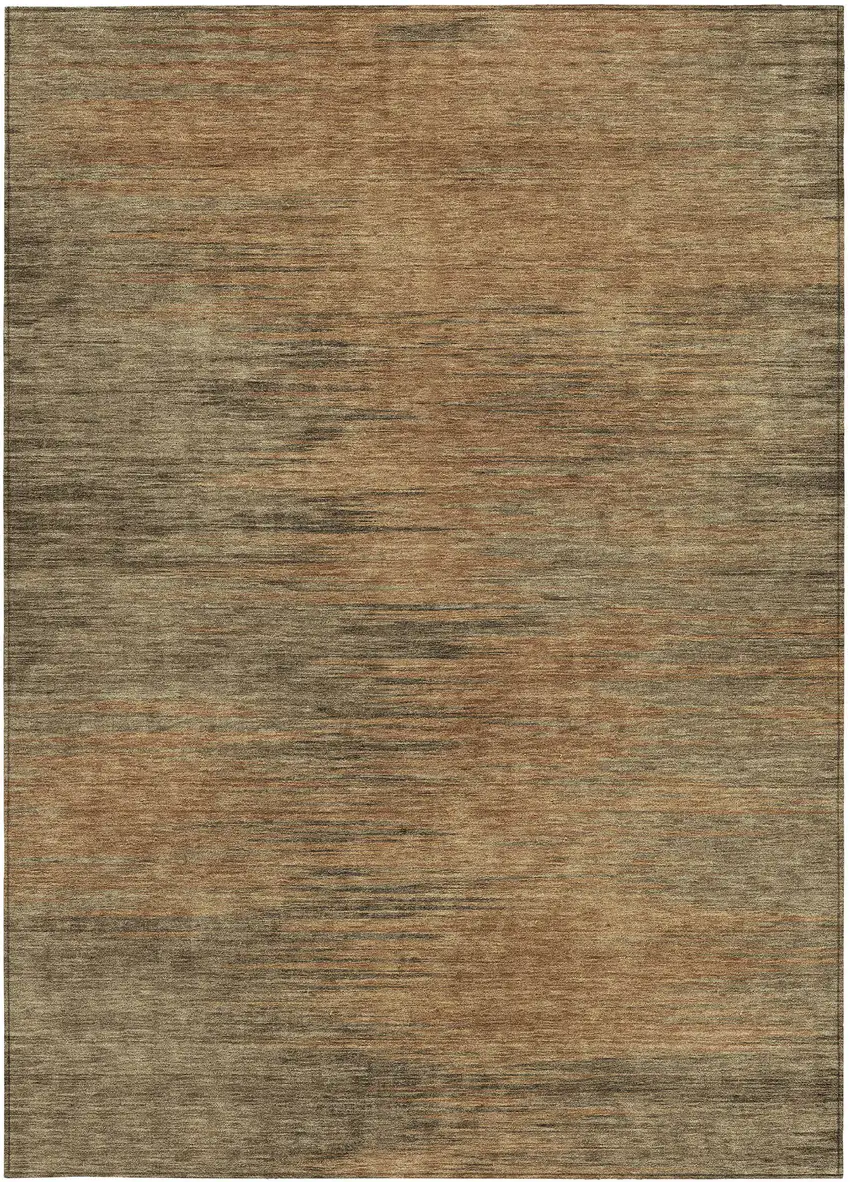 Terra Cotta Brown And Copper Abstract Washable Indoor Outdoor Area Rug Photo 6