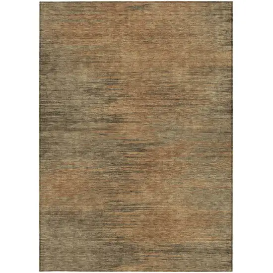 Terra Cotta Brown And Copper Abstract Washable Indoor Outdoor Area Rug Photo 6