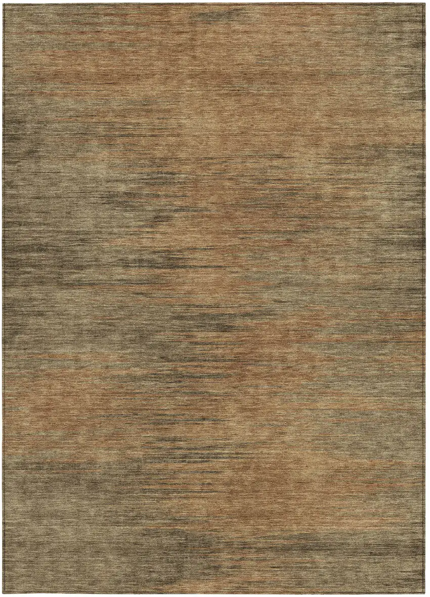 Terra Cotta Brown And Copper Abstract Washable Indoor Outdoor Area Rug Photo 6