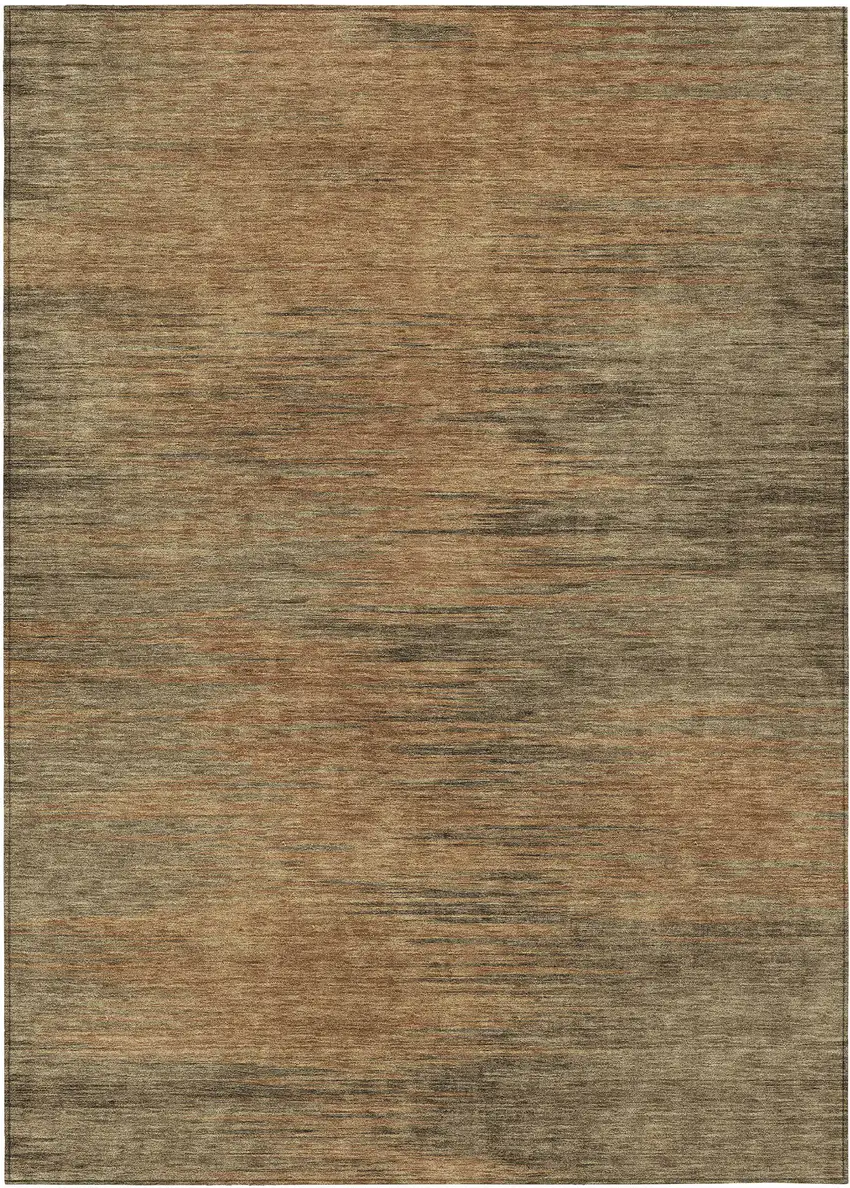 Terra Cotta Brown And Copper Abstract Washable Indoor Outdoor Area Rug Photo 2