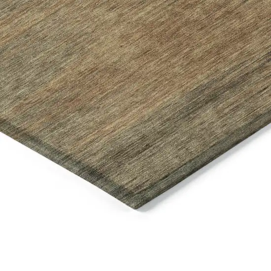 Terra Cotta Brown And Copper Abstract Washable Indoor Outdoor Area Rug Photo 5