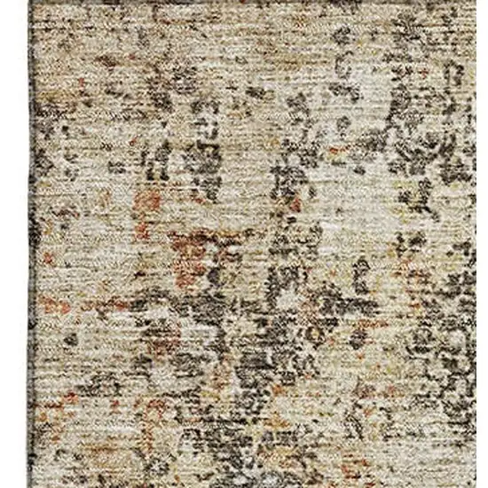 Terra Cotta Brown And Gray Abstract Washable Area Rug With UV Protection Photo 5