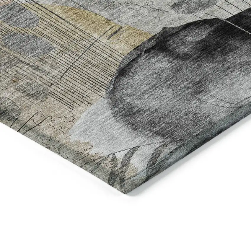 Terra Cotta Copper And Beige Floral Washable Indoor Outdoor Area Rug Photo 5