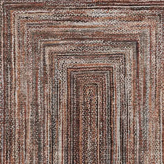 Terra Cotta Copper And Beige Geometric Washable Indoor Outdoor Area Rug Photo 9