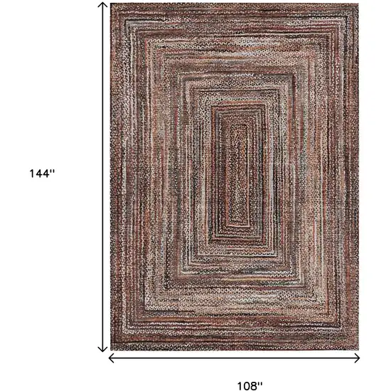 Terra Cotta Copper And Beige Geometric Washable Indoor Outdoor Area Rug Photo 7