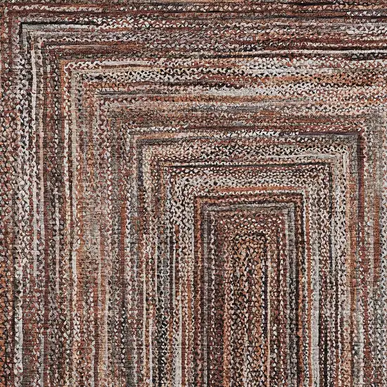 Terra Cotta Copper And Beige Geometric Washable Indoor Outdoor Area Rug Photo 5