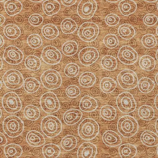 Terra Cotta Copper And Beige Geometric Washable Indoor Outdoor Area Rug Photo 4