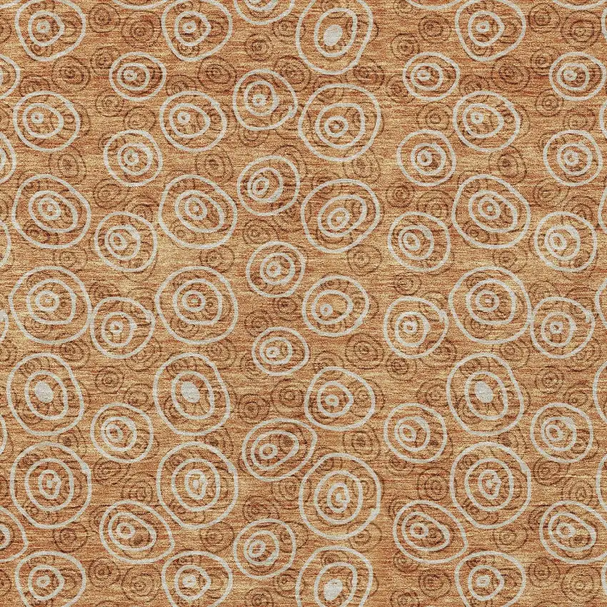 Terra Cotta Copper And Beige Geometric Washable Indoor Outdoor Area Rug Photo 4