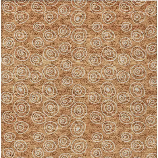 Terra Cotta Copper And Beige Geometric Washable Indoor Outdoor Area Rug Photo 4