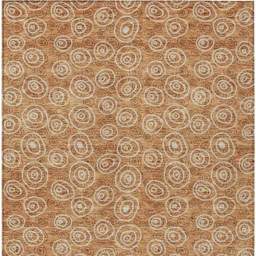 Terra Cotta Copper And Beige Geometric Washable Indoor Outdoor Area Rug Photo 4