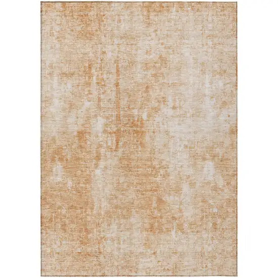 Terra Cotta Copper And Ivory Abstract Washable Indoor Outdoor Area Rug Photo 2