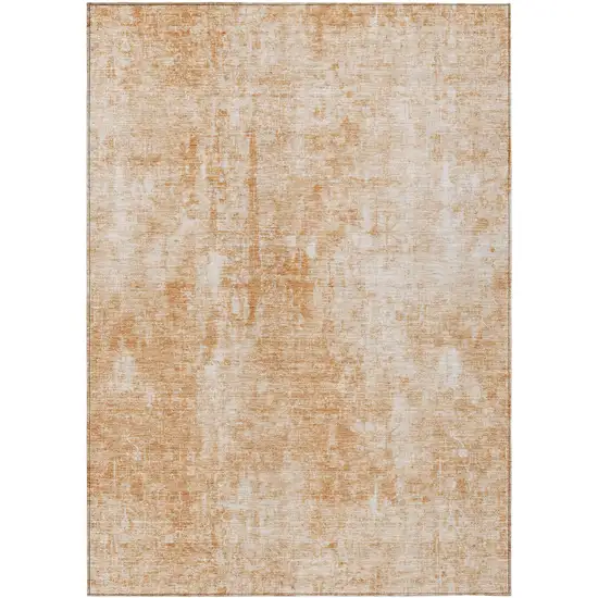 Terra Cotta Copper And Ivory Abstract Washable Indoor Outdoor Area Rug Photo 2