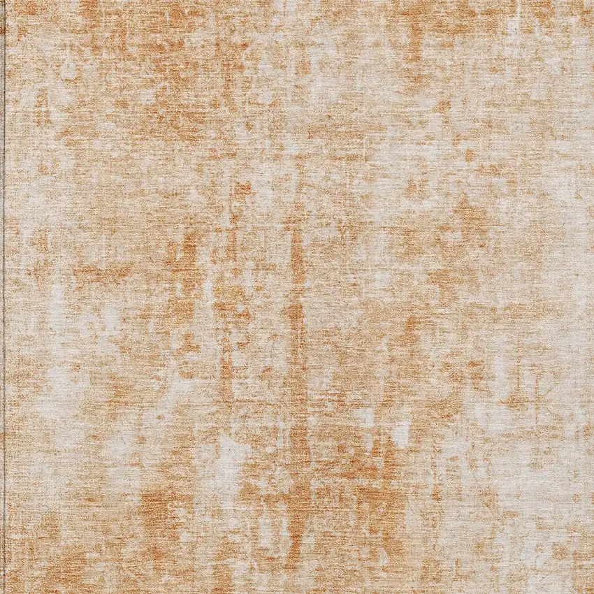 Terra Cotta Copper And Ivory Abstract Washable Indoor Outdoor Area Rug Photo 6