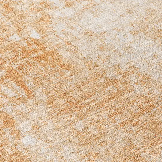 Terra Cotta Copper And Ivory Abstract Washable Indoor Outdoor Area Rug Photo 6