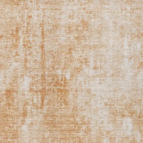 Terra Cotta Copper And Ivory Abstract Washable Indoor Outdoor Area Rug Photo 5