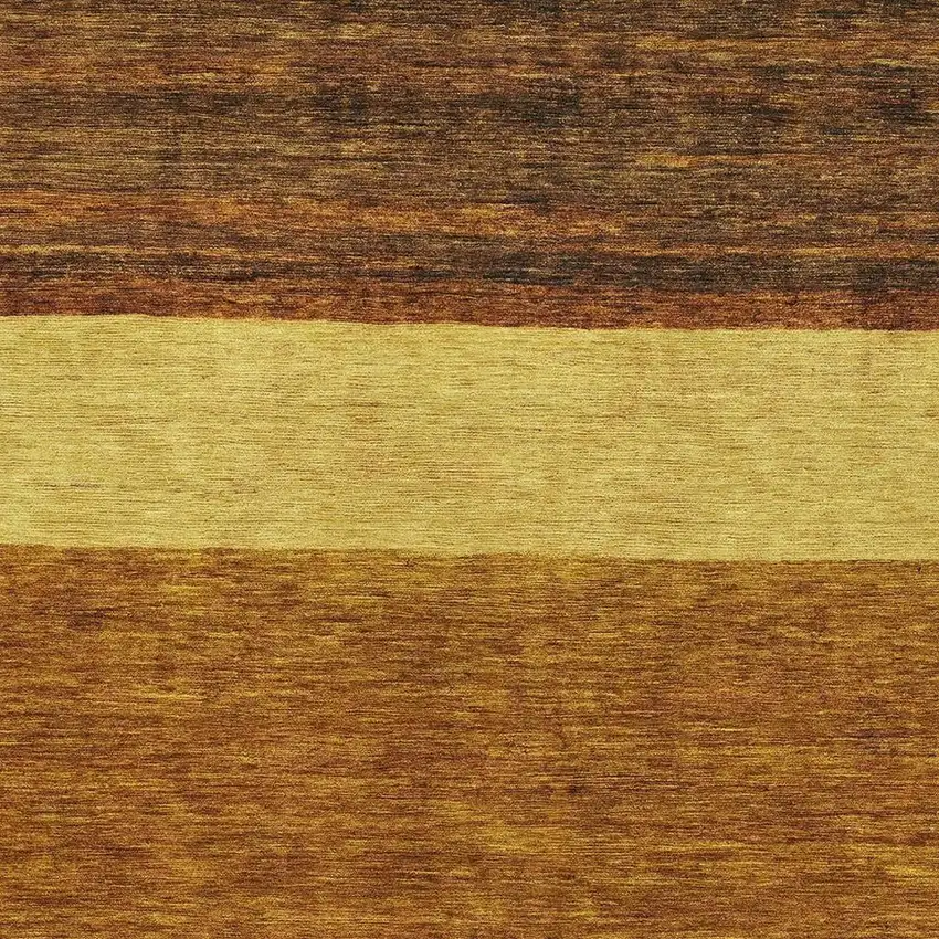 Terra Cotta Gold And Brown Striped Washable Area Rug With UV Protection Photo 3