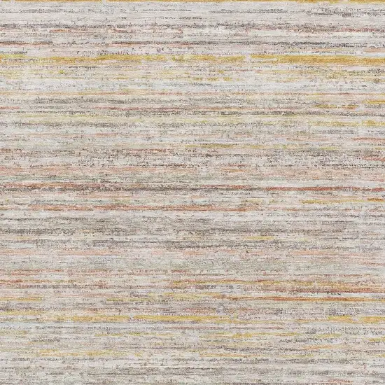 Terra Cotta Gold And Peach Striped Washable Area Rug With UV Protection Photo 2