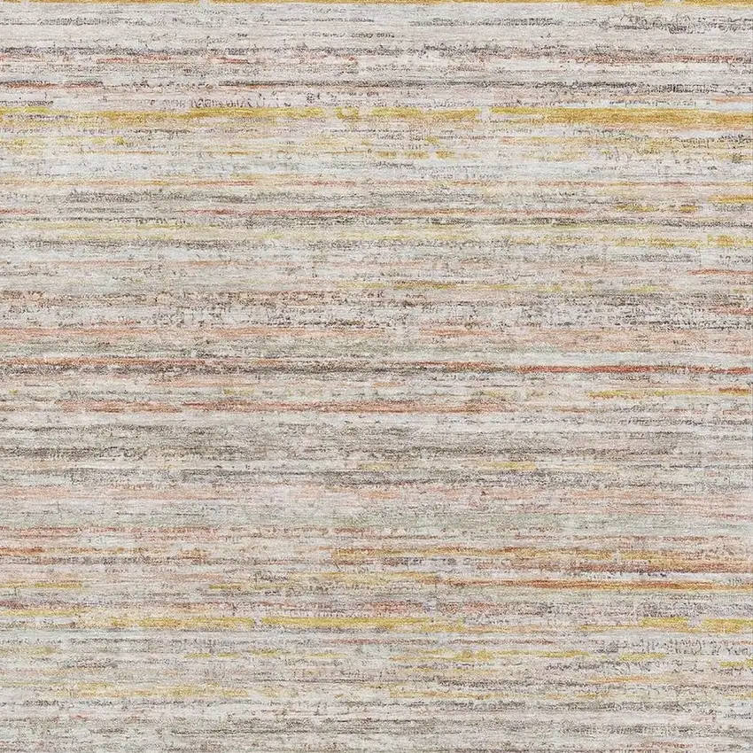 Terra Cotta Gold And Peach Striped Washable Area Rug With UV Protection Photo 2