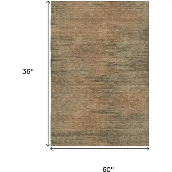 Terra Cotta Gray And Beige Abstract Washable Area Rug With UV Protection Photo 3