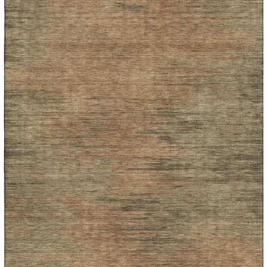 Terra Cotta Gray And Beige Abstract Washable Area Rug With UV Protection Photo 5
