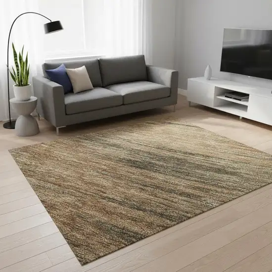 Terra Cotta Gray And Beige Abstract Washable Area Rug With UV Protection Photo 2