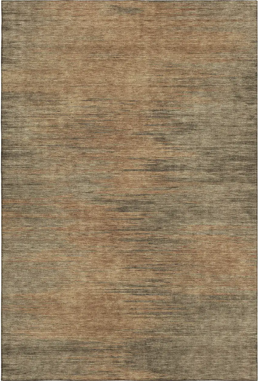 Terra Cotta Gray And Beige Abstract Washable Area Rug With UV Protection Photo 5
