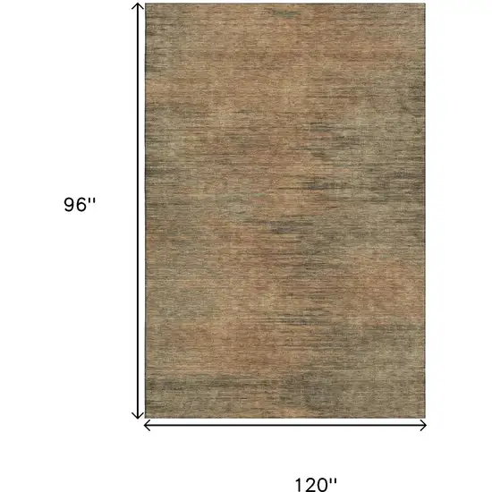 Terra Cotta Gray And Beige Abstract Washable Area Rug With UV Protection Photo 3