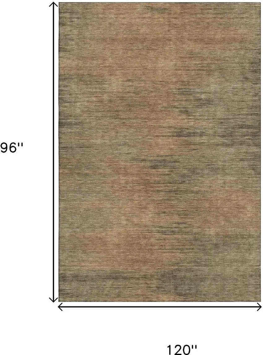 Terra Cotta Gray And Beige Abstract Washable Area Rug With UV Protection Photo 3