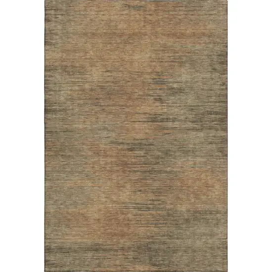 Terra Cotta Gray And Beige Abstract Washable Area Rug With UV Protection Photo 5