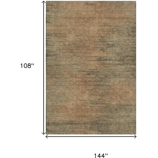 Terra Cotta Gray And Beige Abstract Washable Area Rug With UV Protection Photo 3