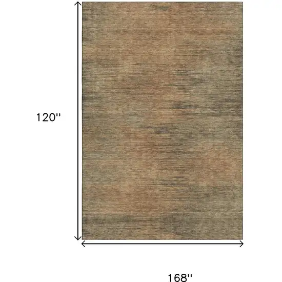 Terra Cotta Gray And Beige Abstract Washable Area Rug With UV Protection Photo 2