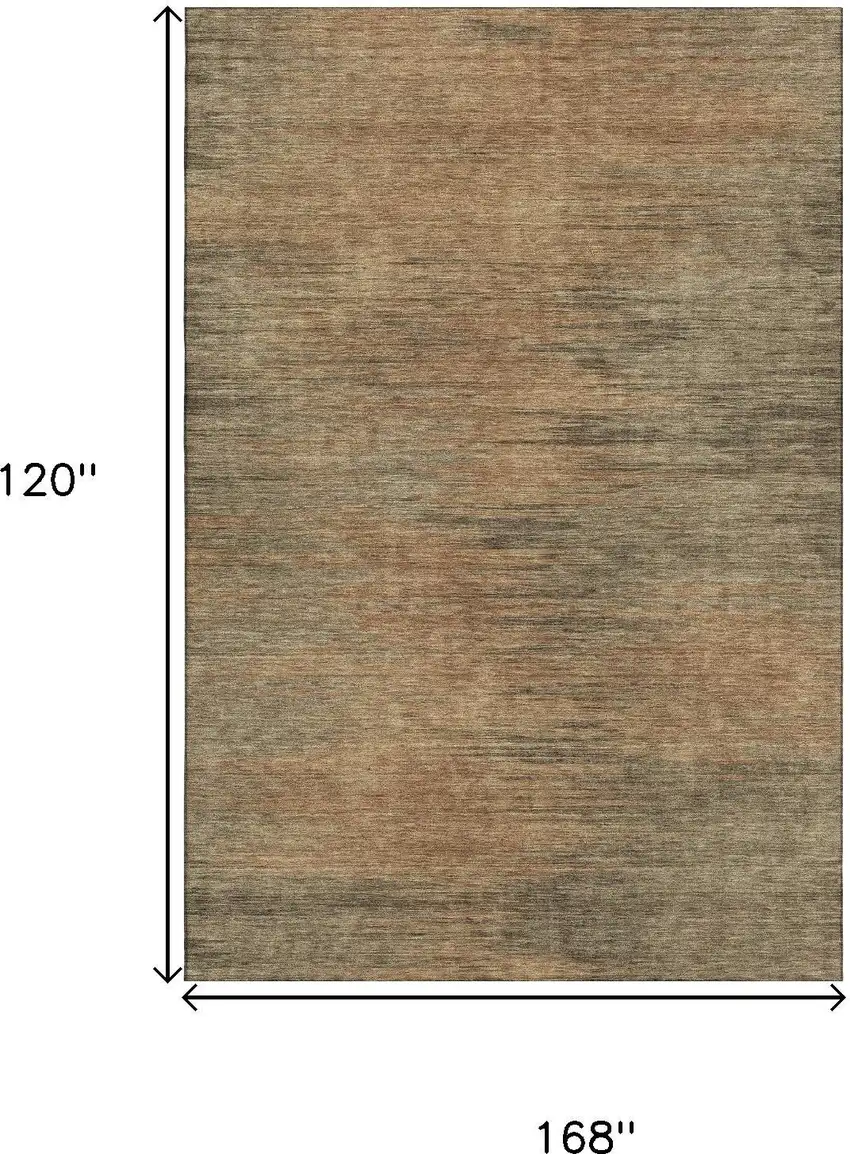 Terra Cotta Gray And Beige Abstract Washable Area Rug With UV Protection Photo 2