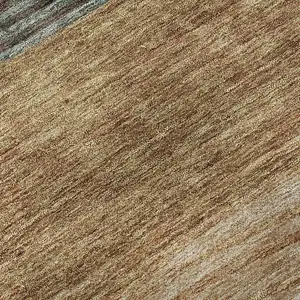 Photo of Terra Cotta Gray And Beige Striped Washable Area Rug With UV Protection