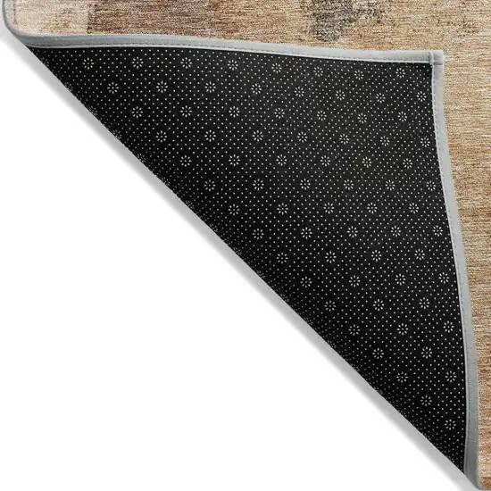 Terra Cotta Gray And Brown Abstract Washable Indoor Outdoor Area Rug Photo 3