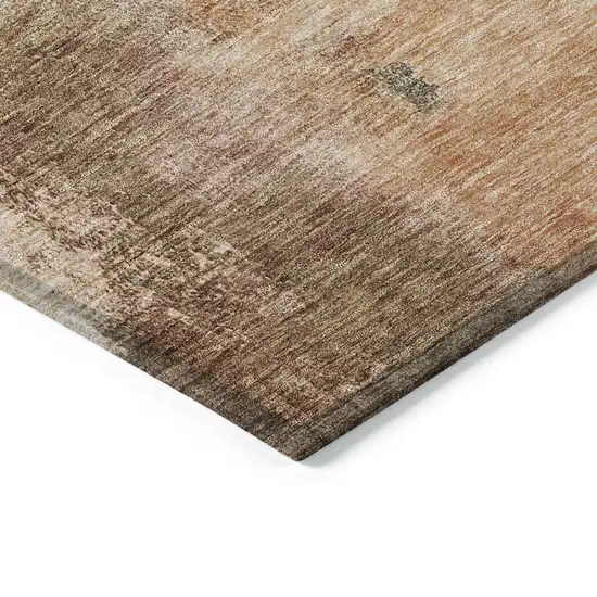 Terra Cotta Gray And Brown Abstract Washable Indoor Outdoor Area Rug Photo 4