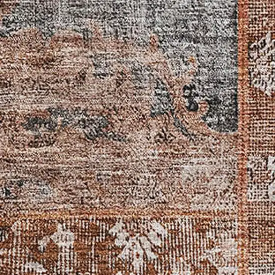 Terra Cotta Gray And Charcoal Patchwork Washable Area Rug With UV Protection Photo 2