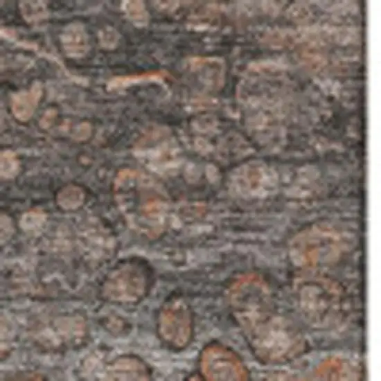 Terra Cotta Ivory And Gray Abstract Washable Area Rug With UV Protection Photo 8