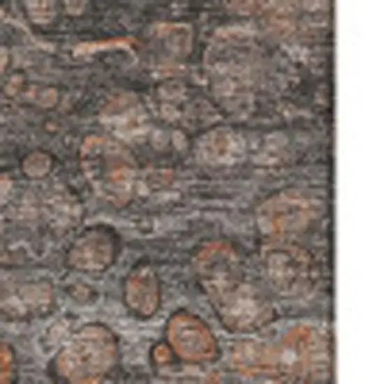 Terra Cotta Ivory And Gray Abstract Washable Area Rug With UV Protection Photo 8